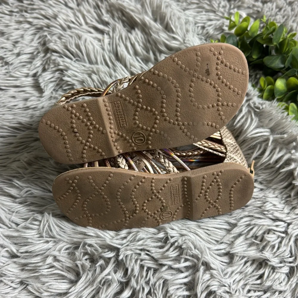 Seychelles gold gladiator sandals little girls size 10
